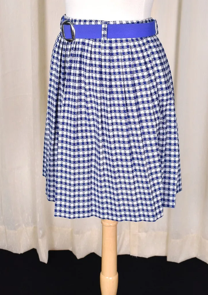 1960s Vintage Blue & White Plaid Skirt