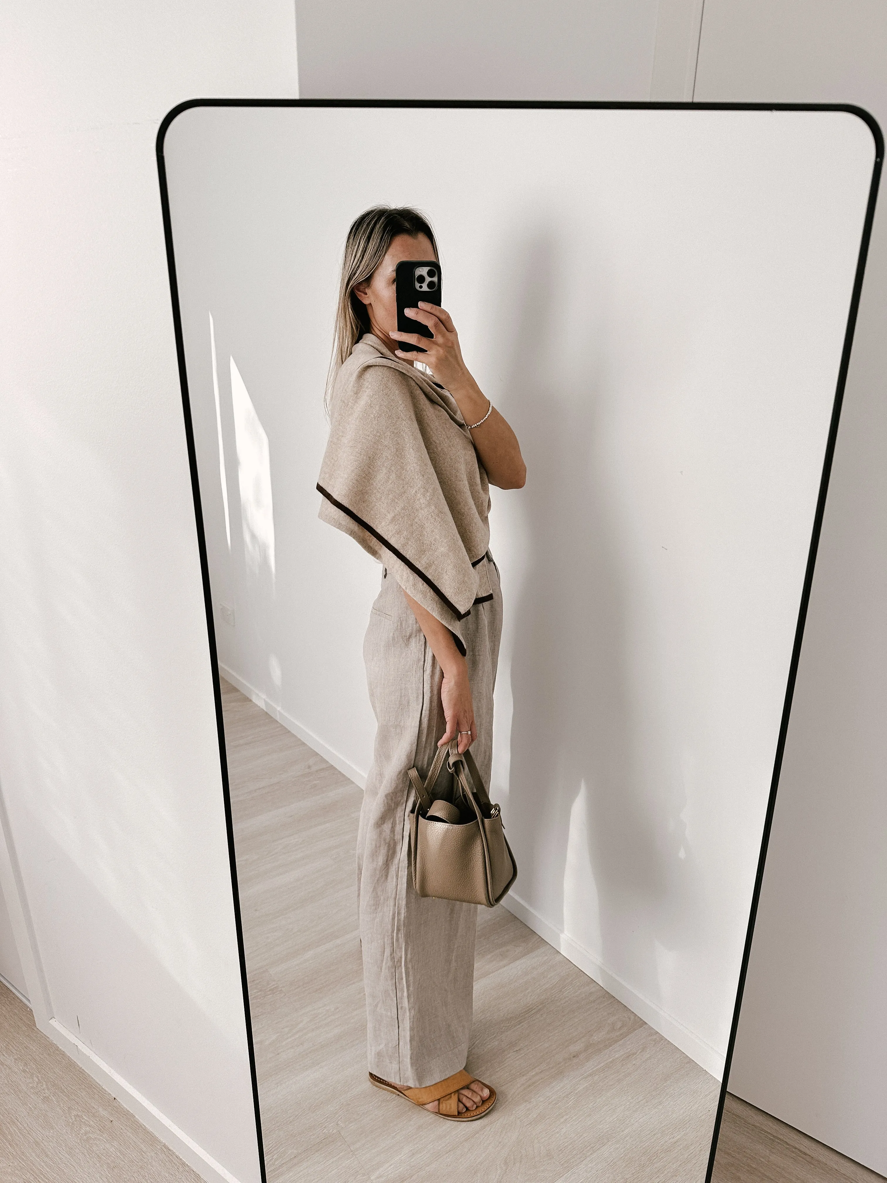 4-Way Cashmere Contrast Wrap Neutrals