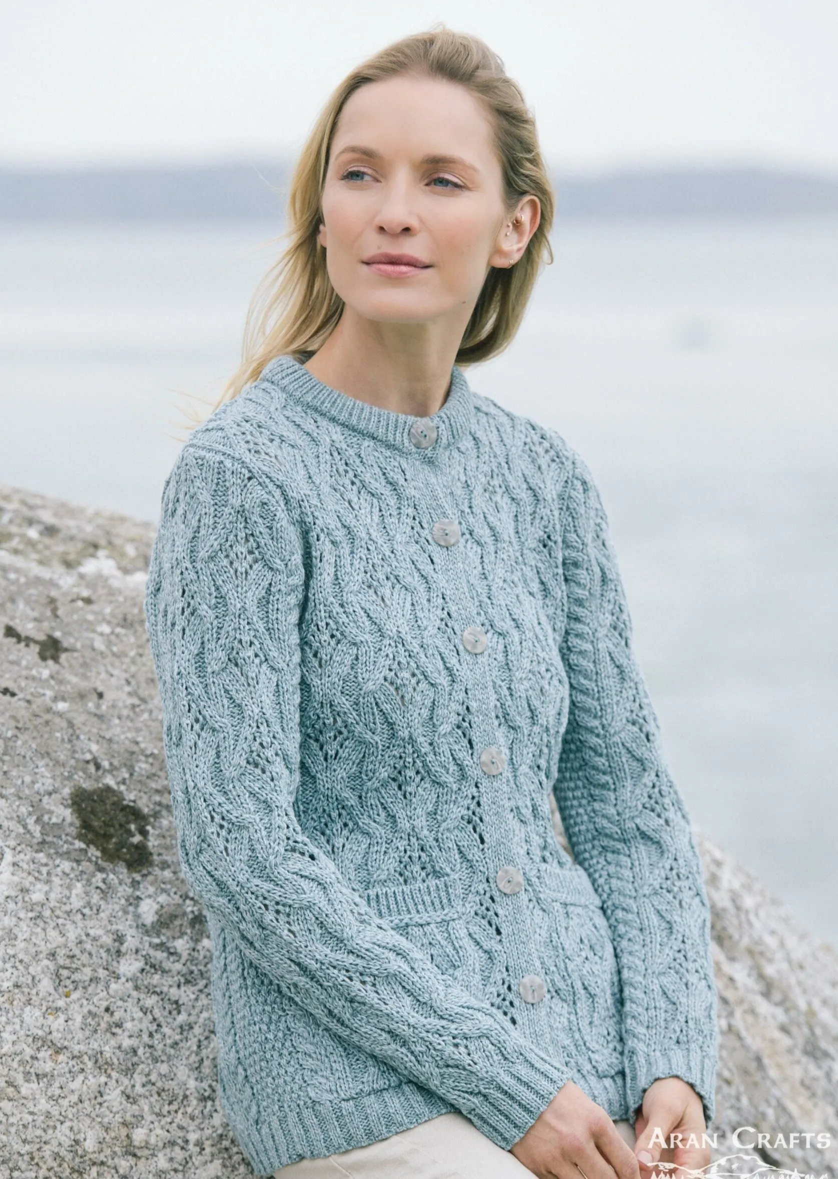 Aran Lace Style Lumber Cardigan | Mermaid