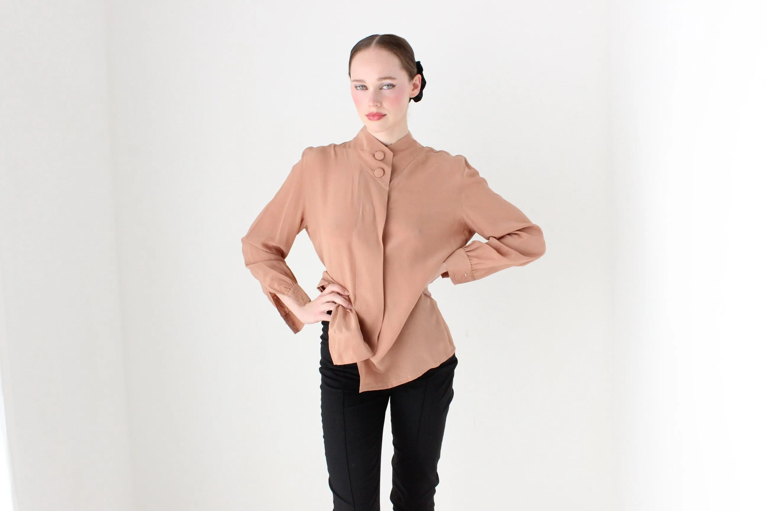 BALLETCORE 80s West German Designer Silk Blouse