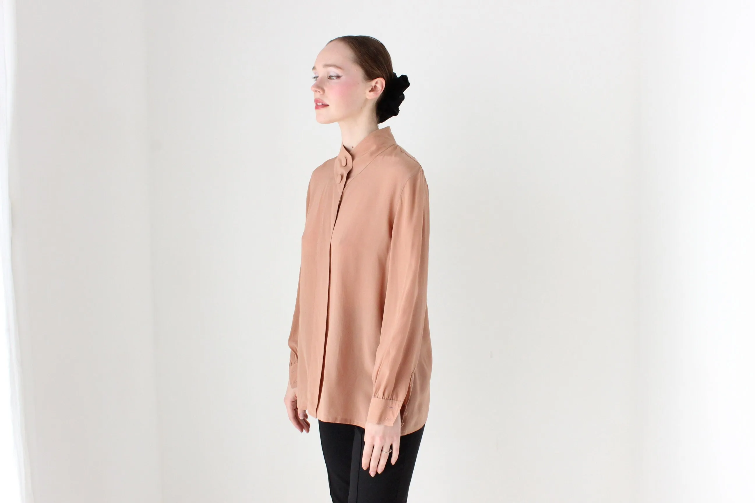 BALLETCORE 80s West German Designer Silk Blouse