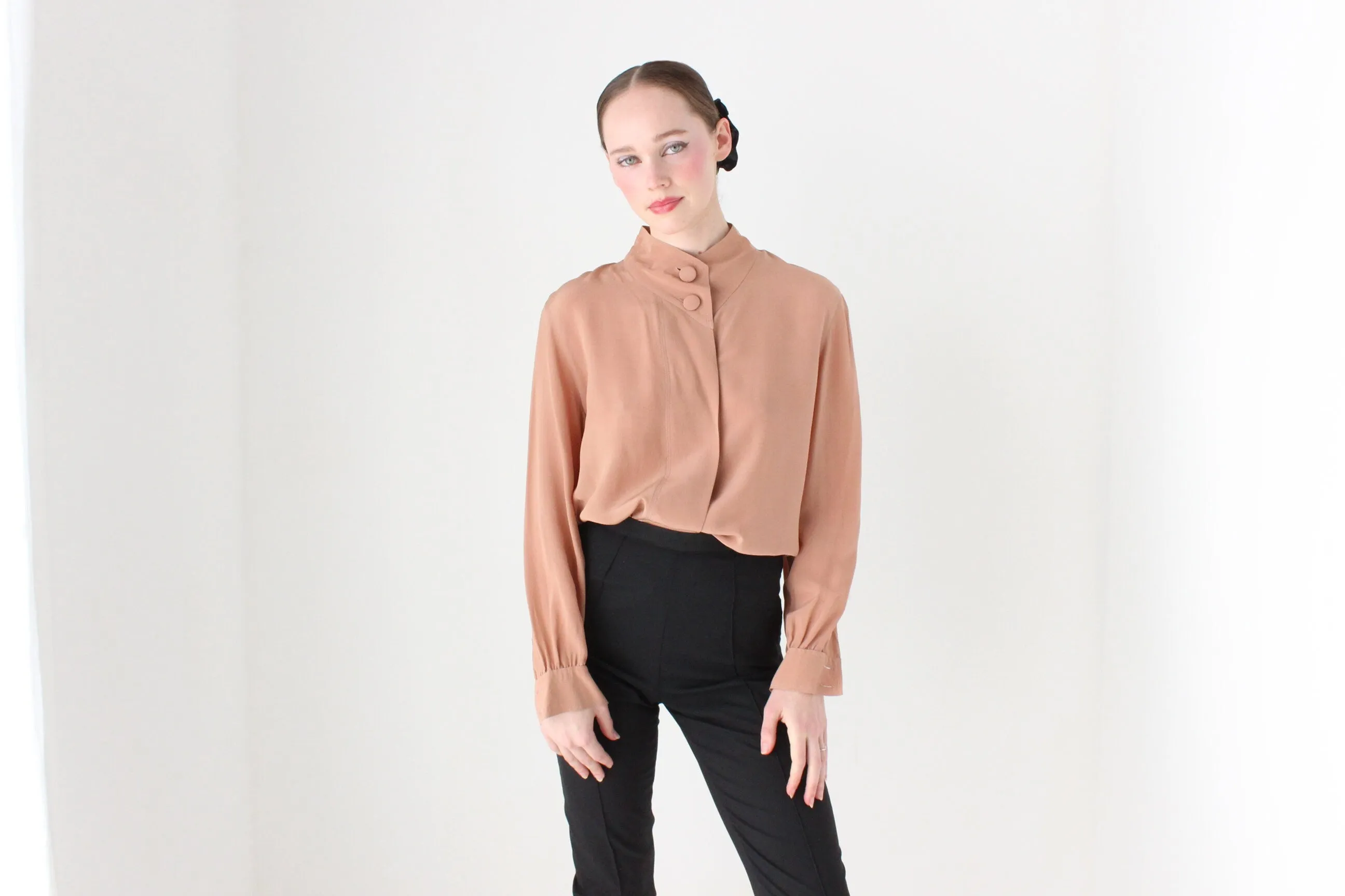 BALLETCORE 80s West German Designer Silk Blouse