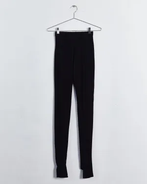 Bassike lycra over foot leggings, black, 8