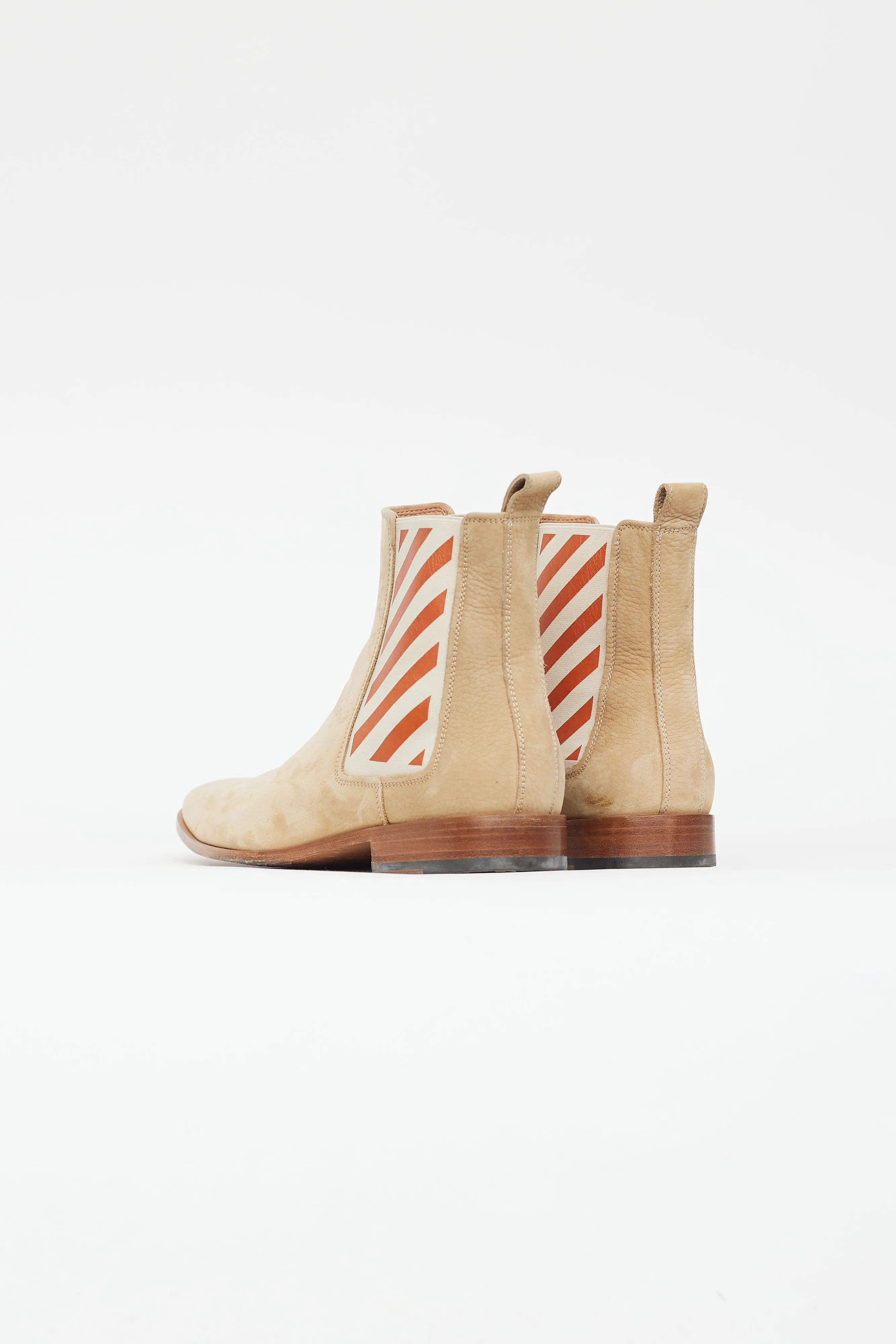 Beige Suede Logo Chelsea Boot