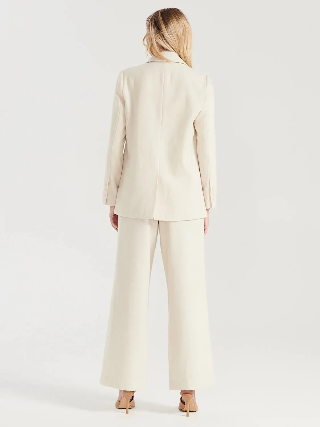 Bella Woven Blazer (Bone)