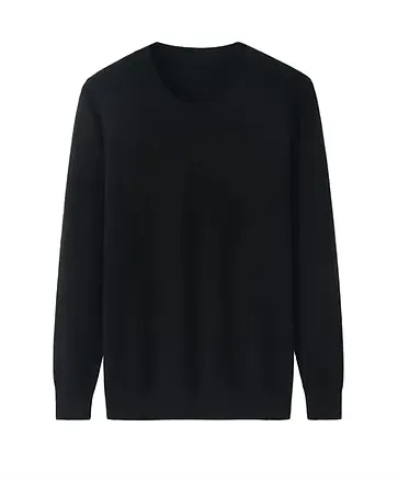 Black Pure Cashmere Crew