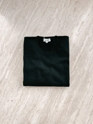 Black Pure Cashmere Crew