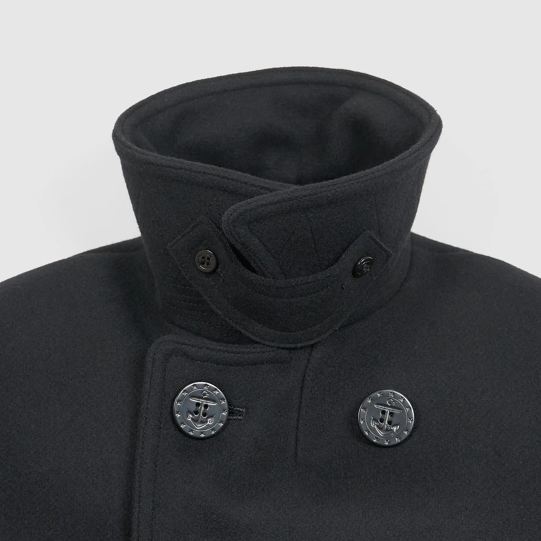 Buzz Rickson's P-Coat With Leather Trims Wiliam Gibson Collection