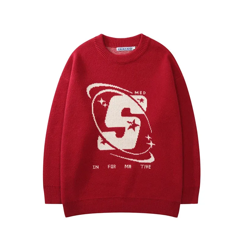 Capital Letter Print Sweaters