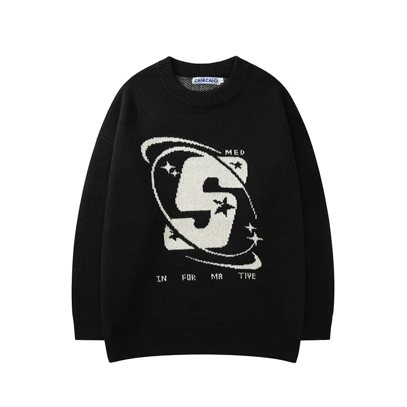 Capital Letter Print Sweaters