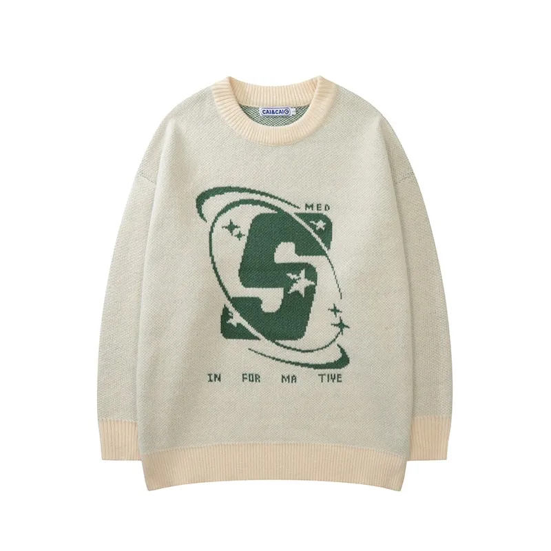 Capital Letter Print Sweaters