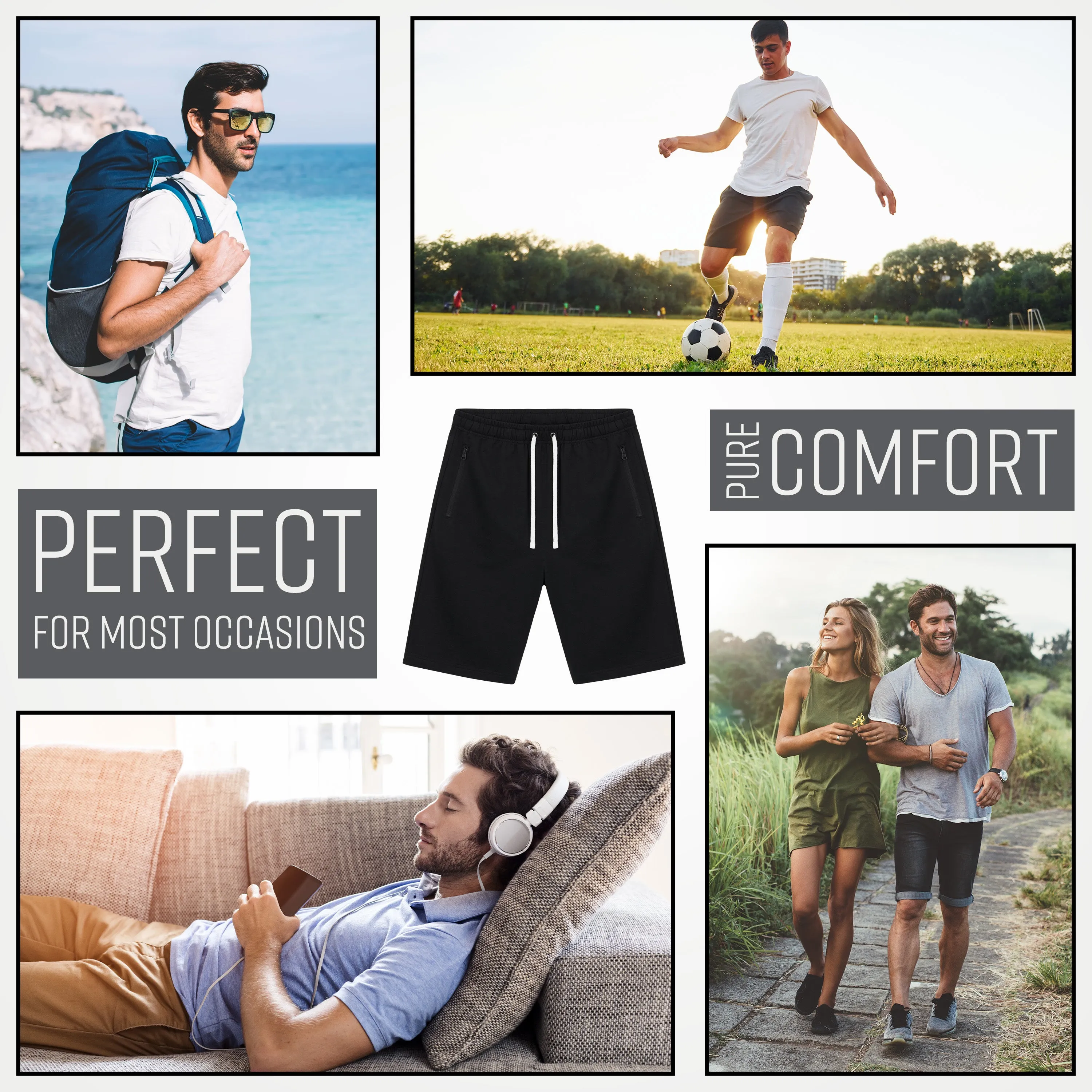 CityComfort Mens Shorts with Pockets, Running Shorts for Men
