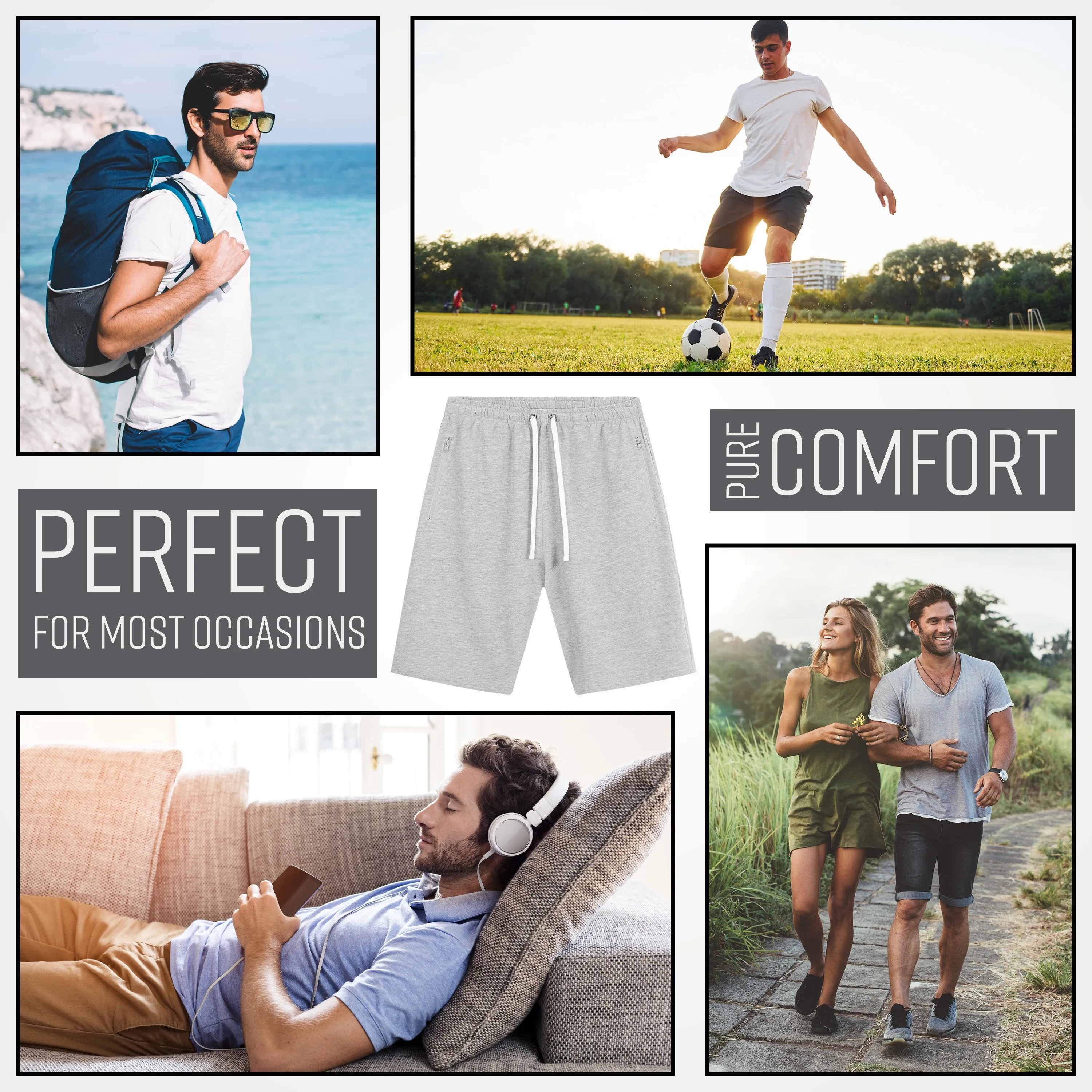 CityComfort Mens Shorts with Pockets, Running Shorts for Men