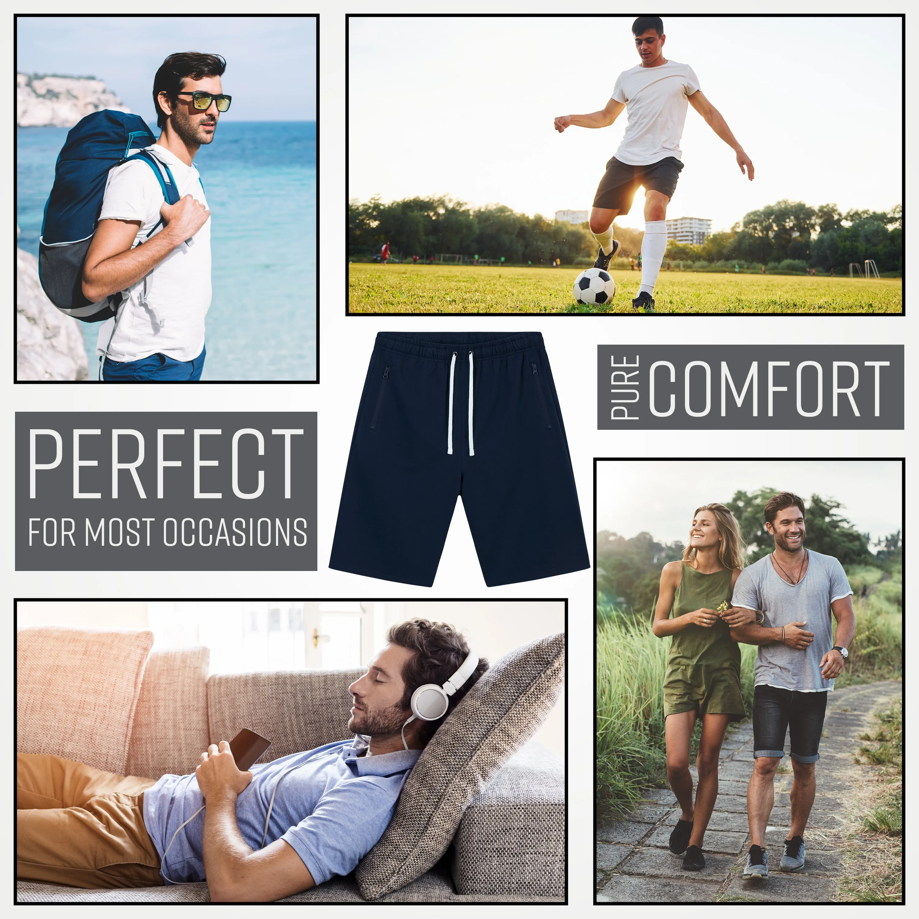 CityComfort Mens Shorts with Pockets, Running Shorts for Men