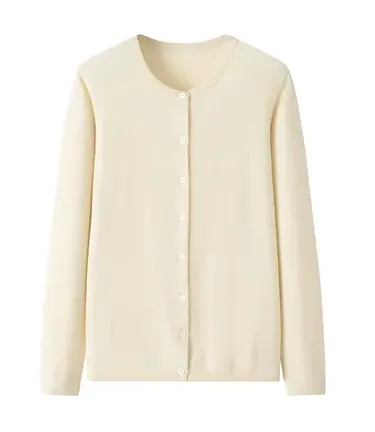 Coconut Pure Cashmere Cardigan