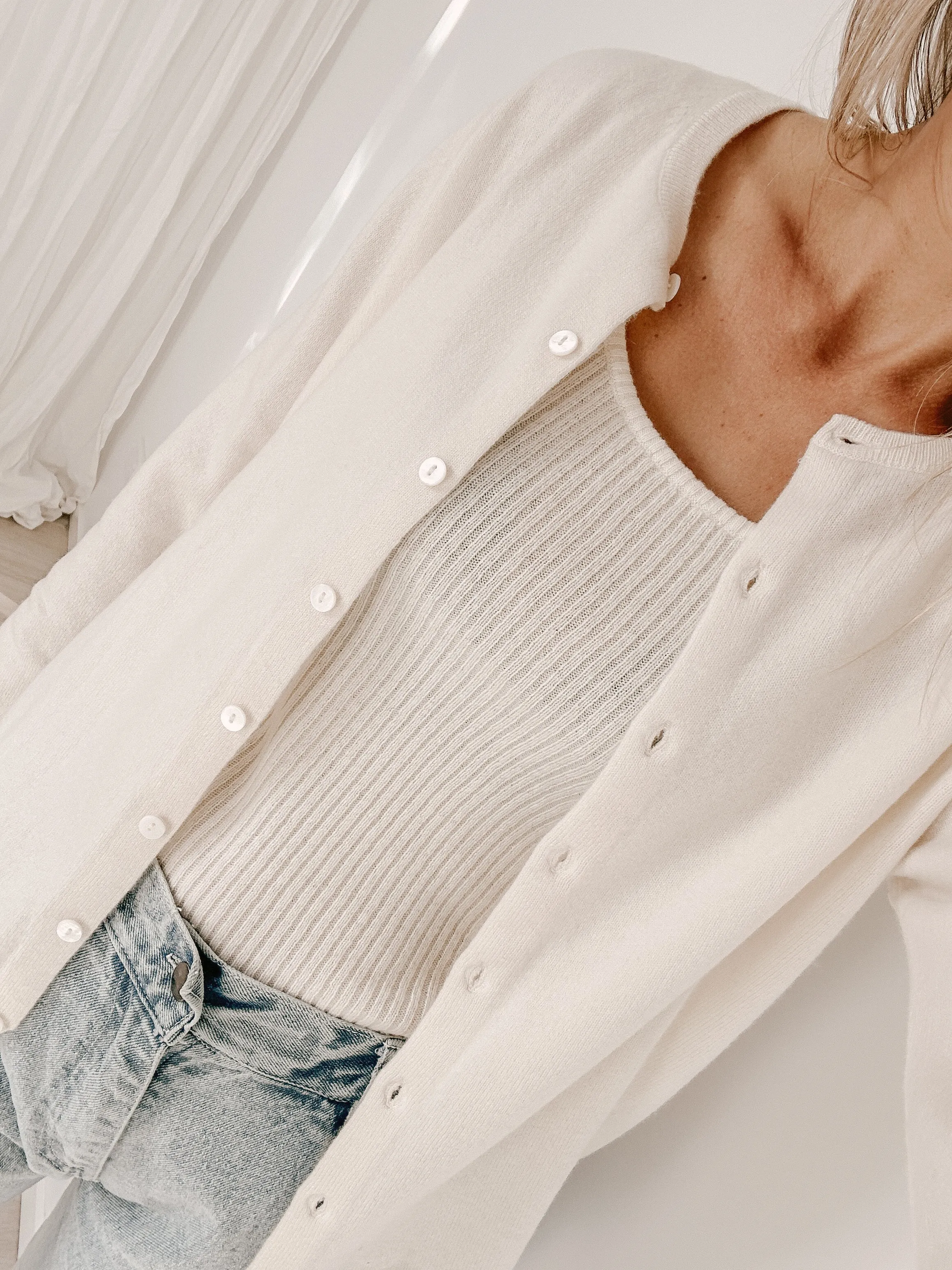 Coconut Pure Cashmere Cardigan