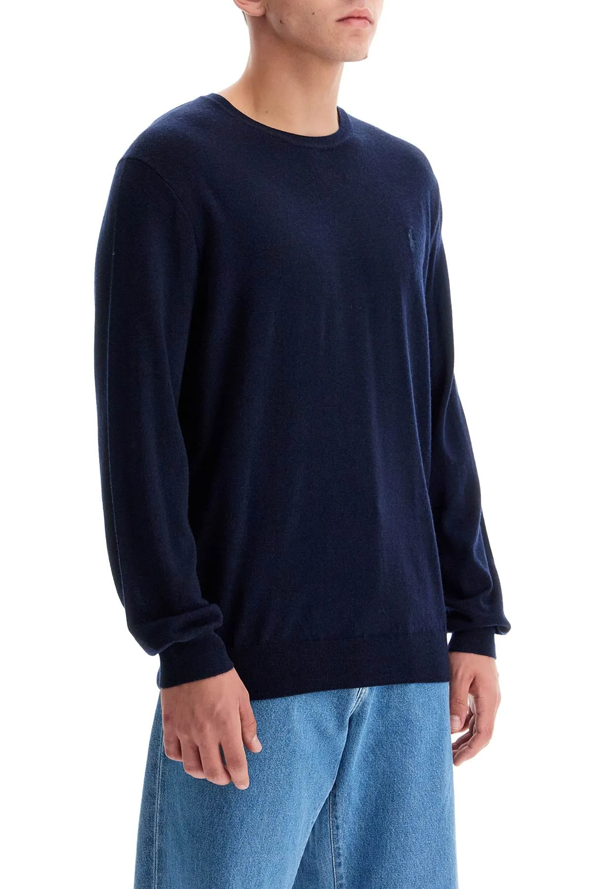 crewneck pullover with embroidered 710946143001 HUNTER NAVY