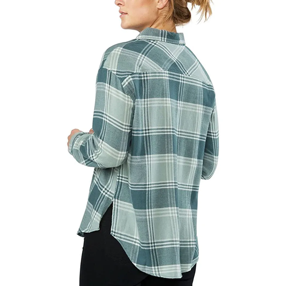 Dakine Womens Balsam Green Ellis Lightweight Flannel Shirts - 10001625-BALSAMGREEN-S