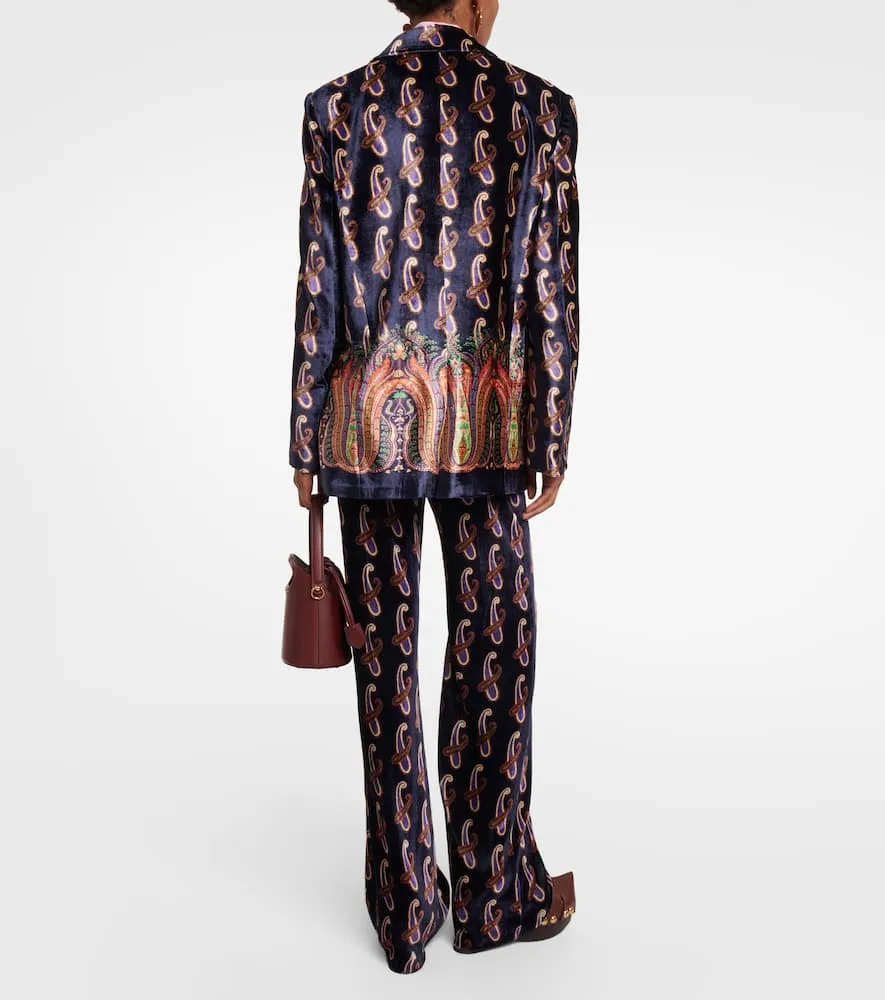 Etro Paisley single-breasted velvet blazer