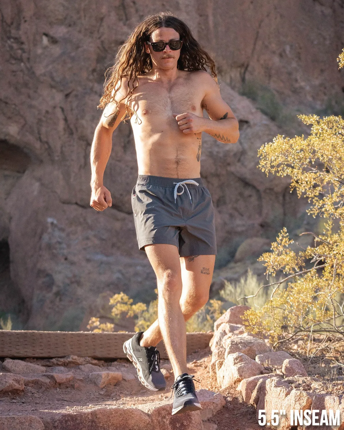 Flow Short (Athletic) - Charcoal 5.5" & 7"