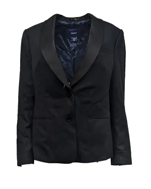 GANT Women's Black Wool Tuxedo Blazer 476671 Size 12