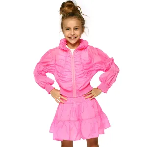 GBY Ruched Parachute Jacket in Hot Pink