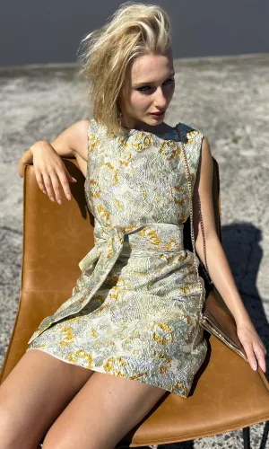 hoss Babette Silk Dress -  Mint Green Gold