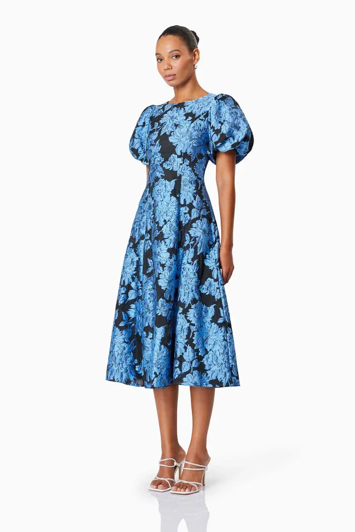 Kayla Brocade Cocktail Midi Dress