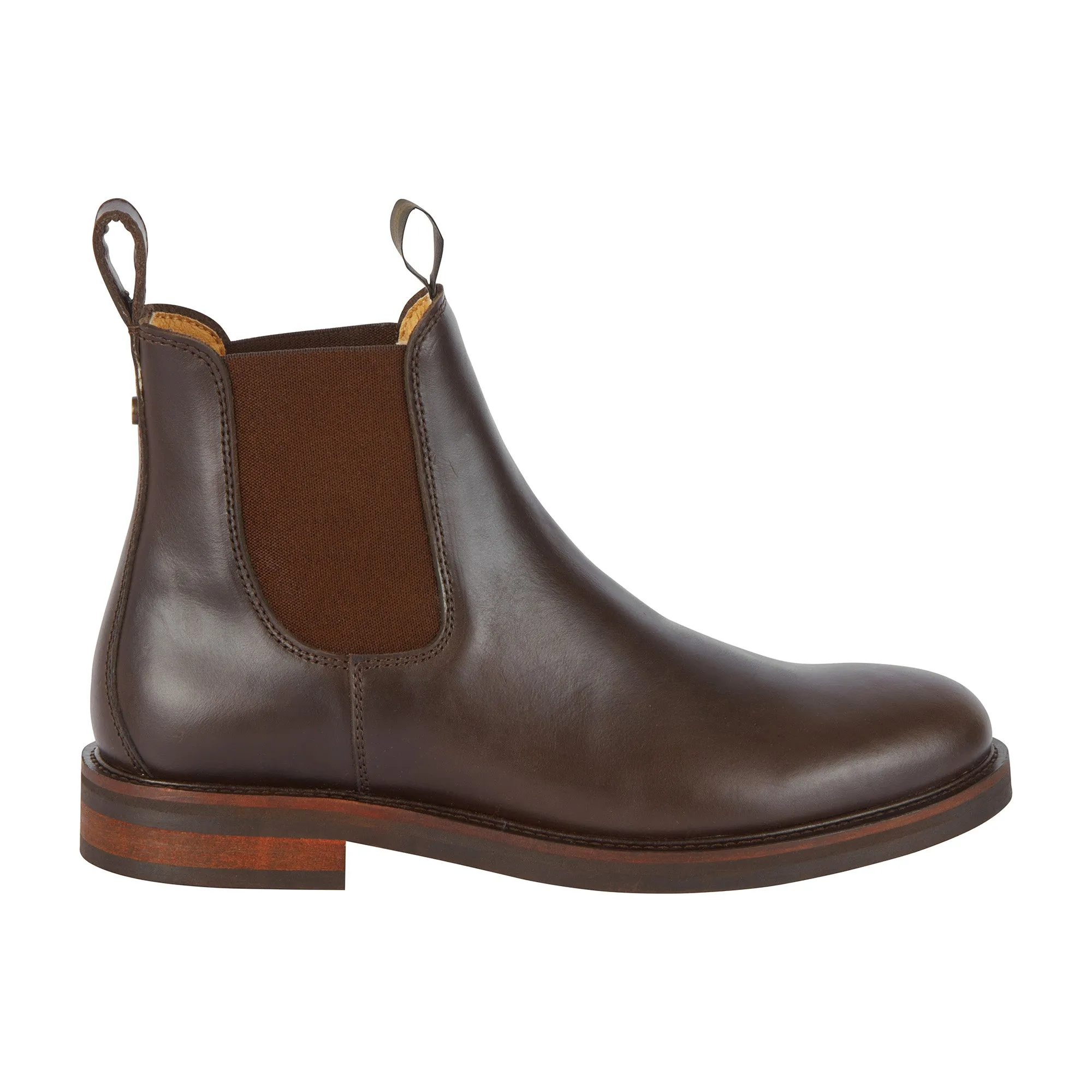 Le Chameau Mens La Chelsea Cuir Boot - Marron Fonce