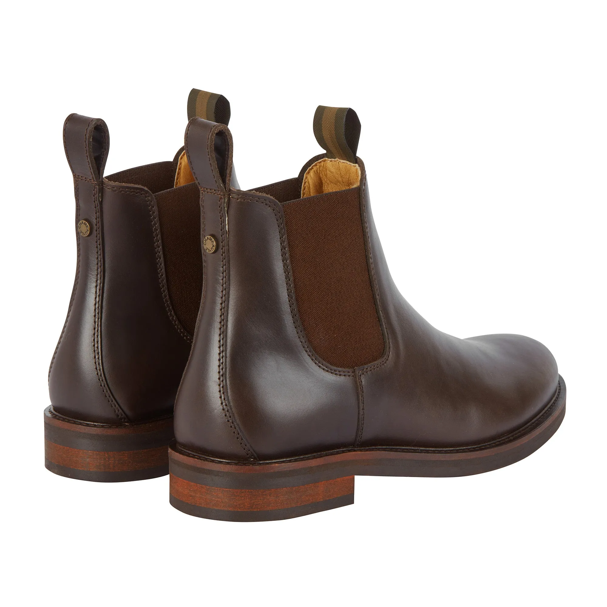 Le Chameau Mens La Chelsea Cuir Boot - Marron Fonce