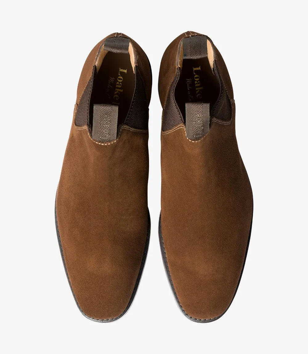 Loake Men's Chatsworth Leather Chelsea Boots Brown Suede