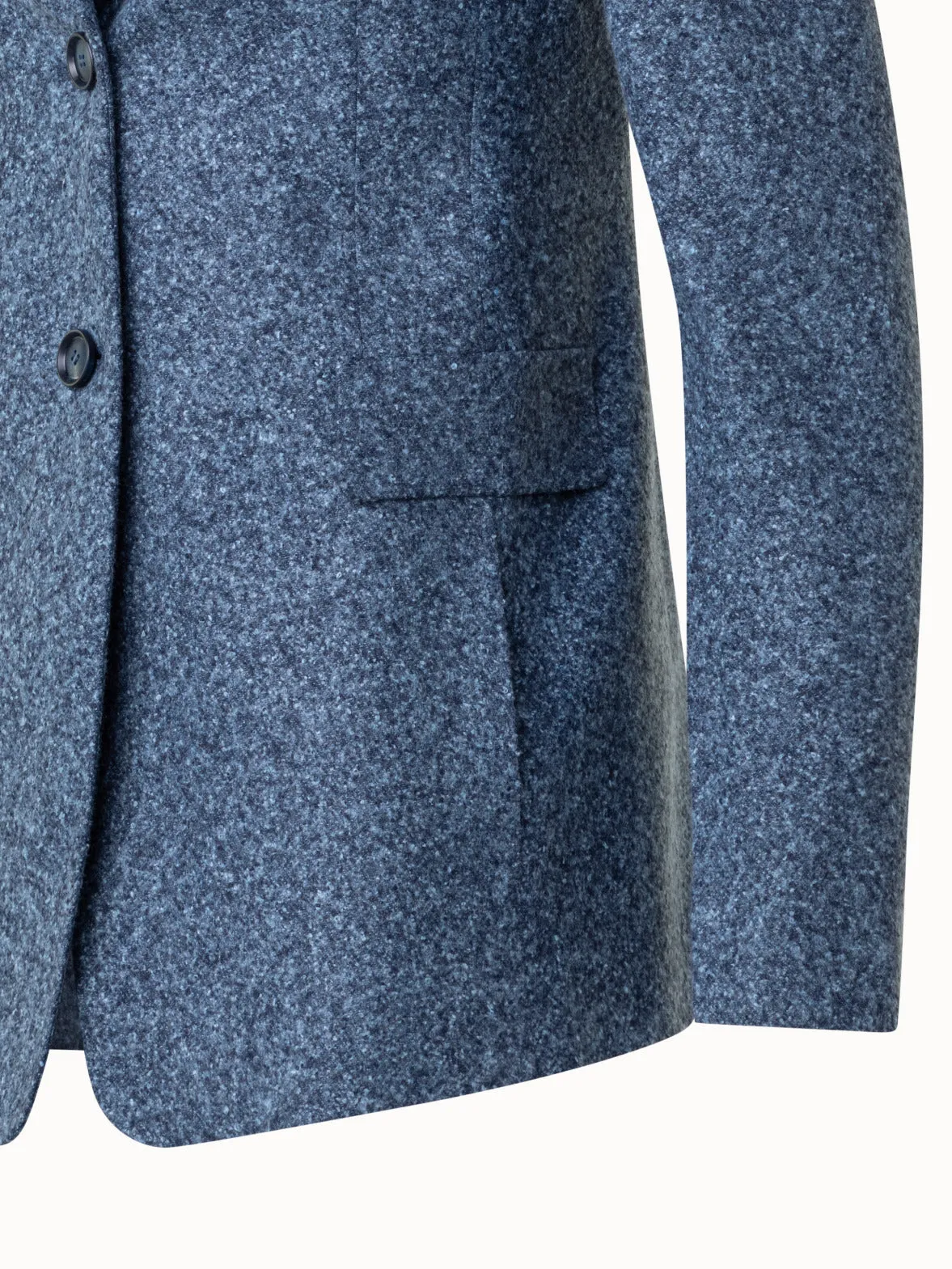 Long Tweed Flannel Jacket in Cashmere Linen