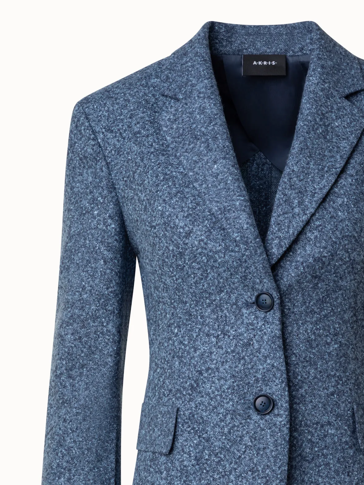 Long Tweed Flannel Jacket in Cashmere Linen