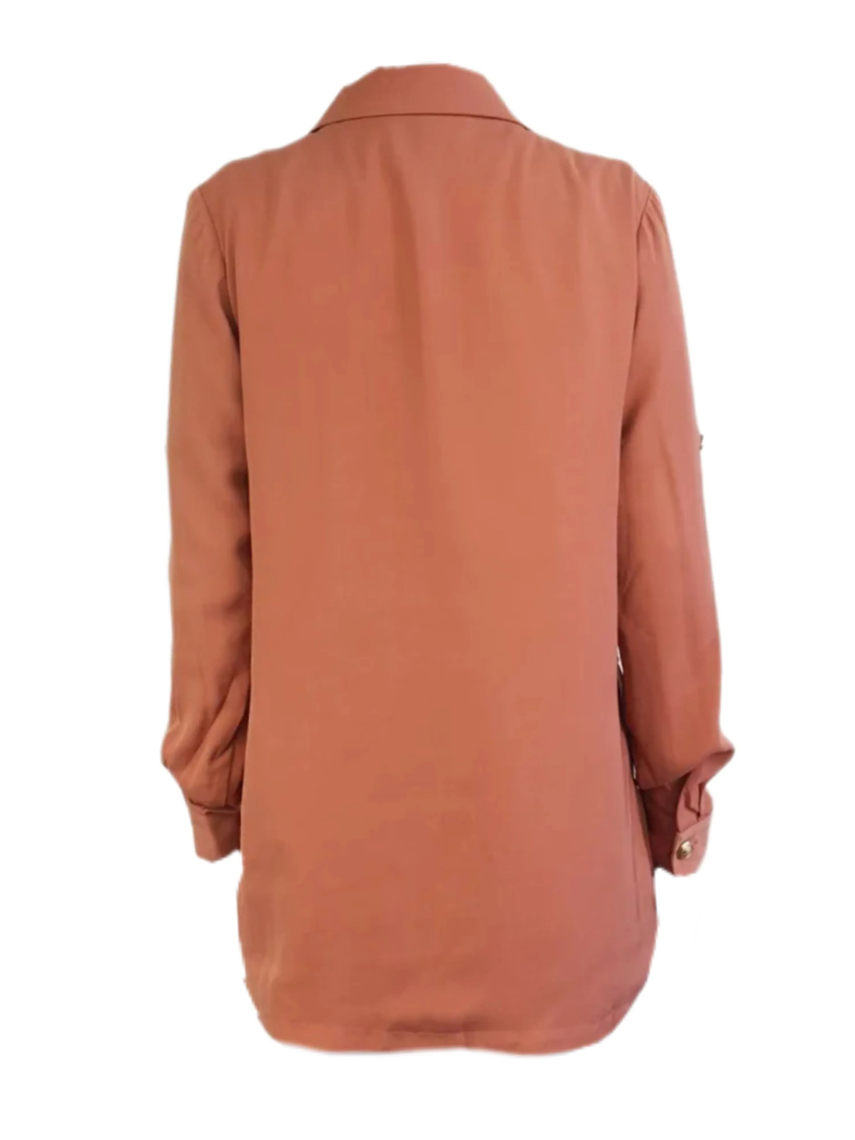 MADISON THE LABEL Women's Orange Convertible Sleeve Blazer #MS0073 X-Small NWT