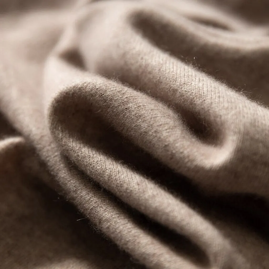 Man Sweater 100% Goat Cashmere Knitted  Winter Warm Pullovers V-Neck Long Sleeve Standard Sweaters Male Jumper 8Colors Tops