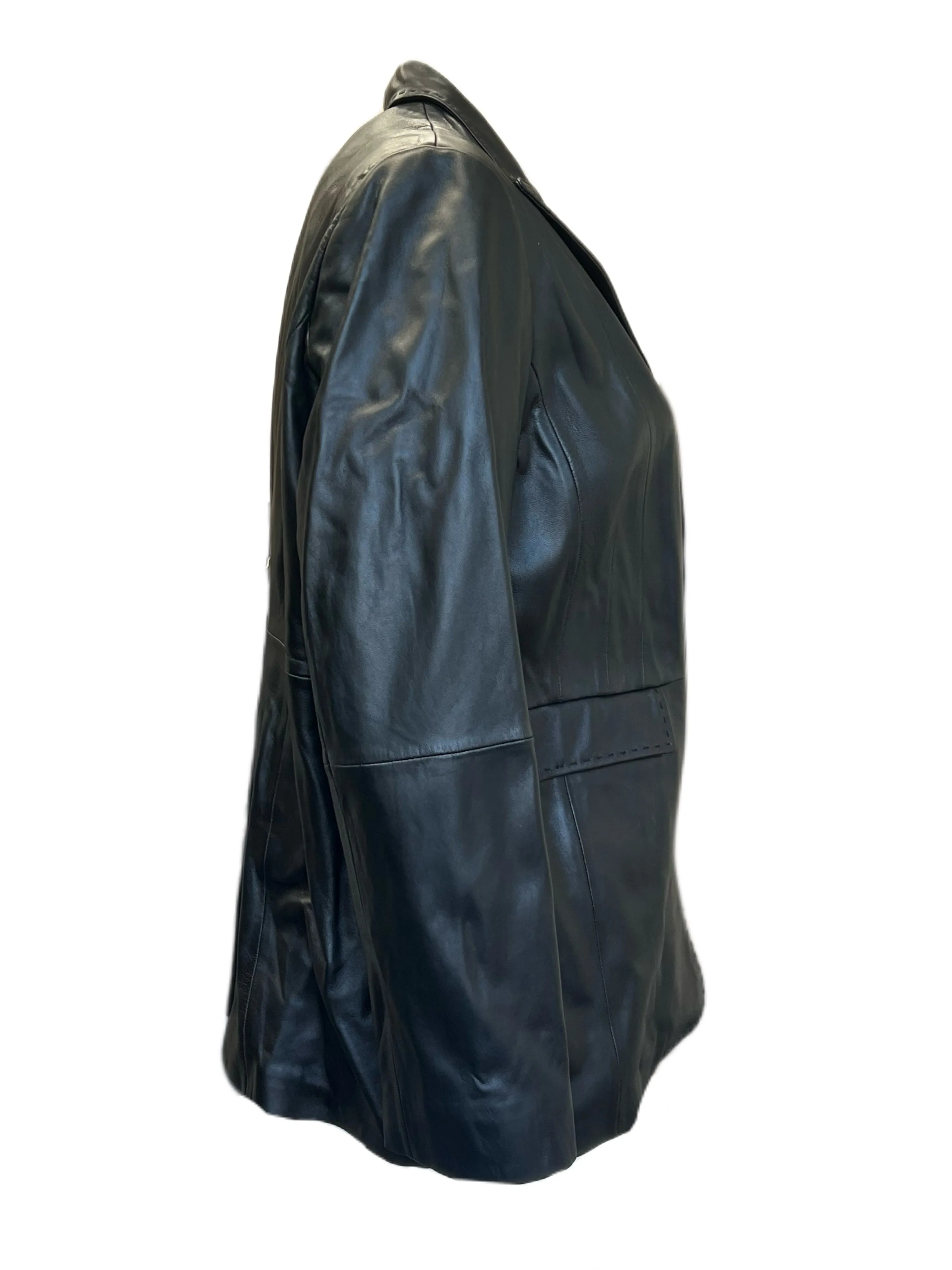 Marina Rinaldi Women's Black Elettra Sheepskin Blazer NWT