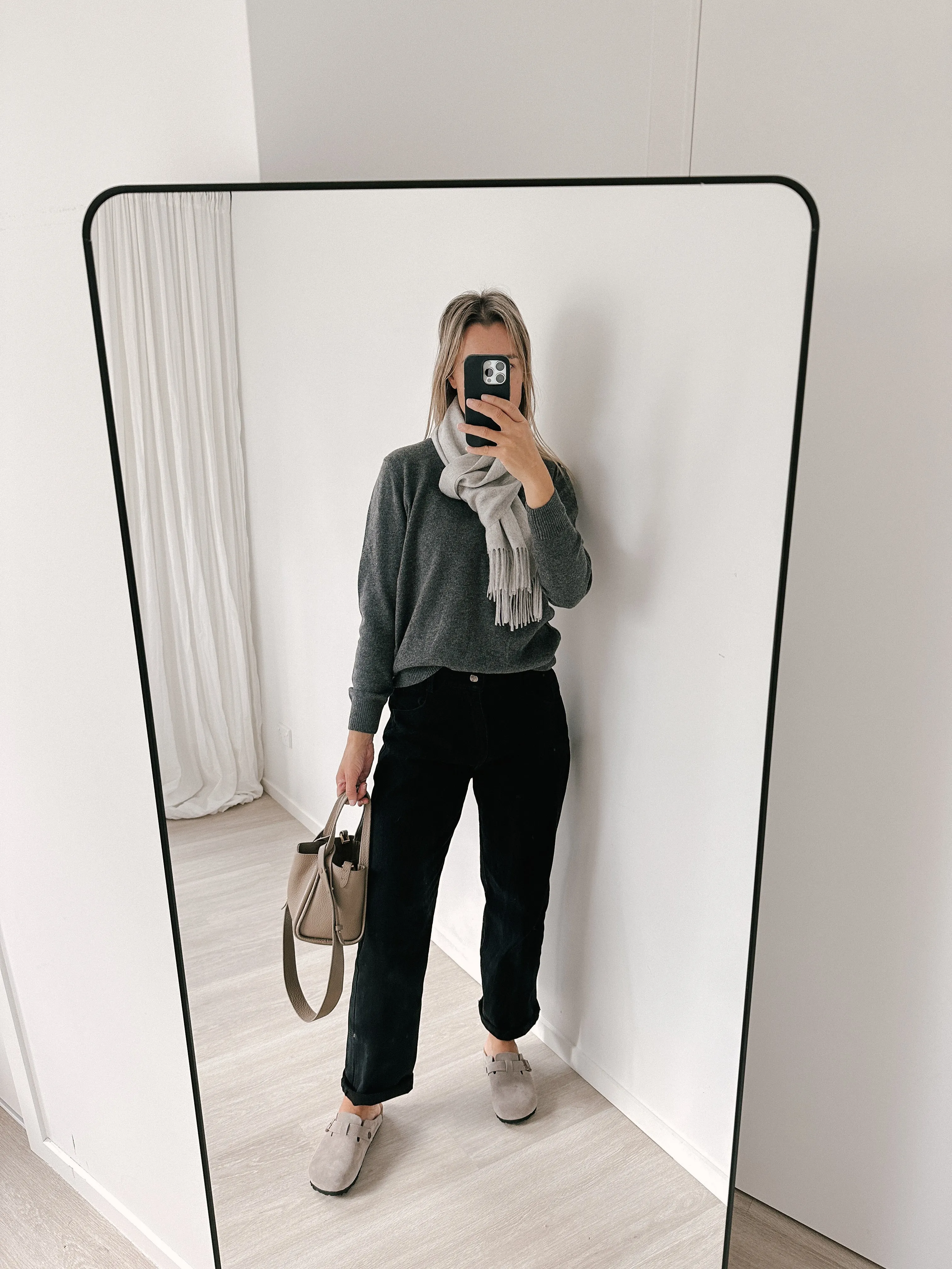 Marle Grey Pure Cashmere Scarf