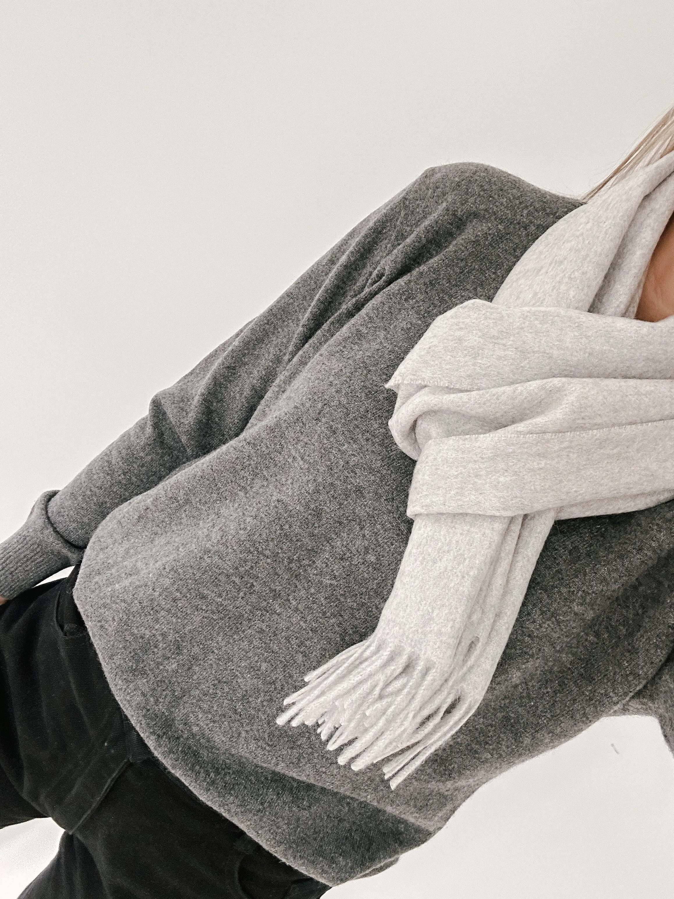 Marle Grey Pure Cashmere Scarf