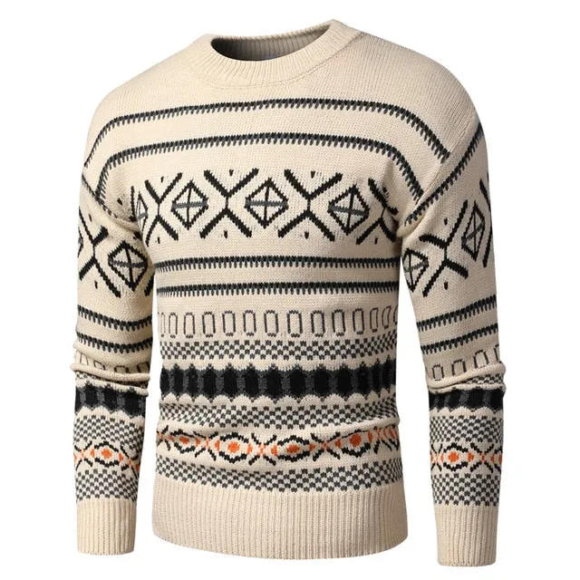 Men 2021 Spring New Vintage Style Warm Sweater Pullovers Men Fashion Thick