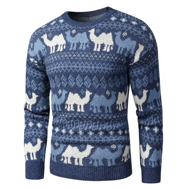 Men 2021 Spring New Vintage Style Warm Sweater Pullovers Men Fashion Thick