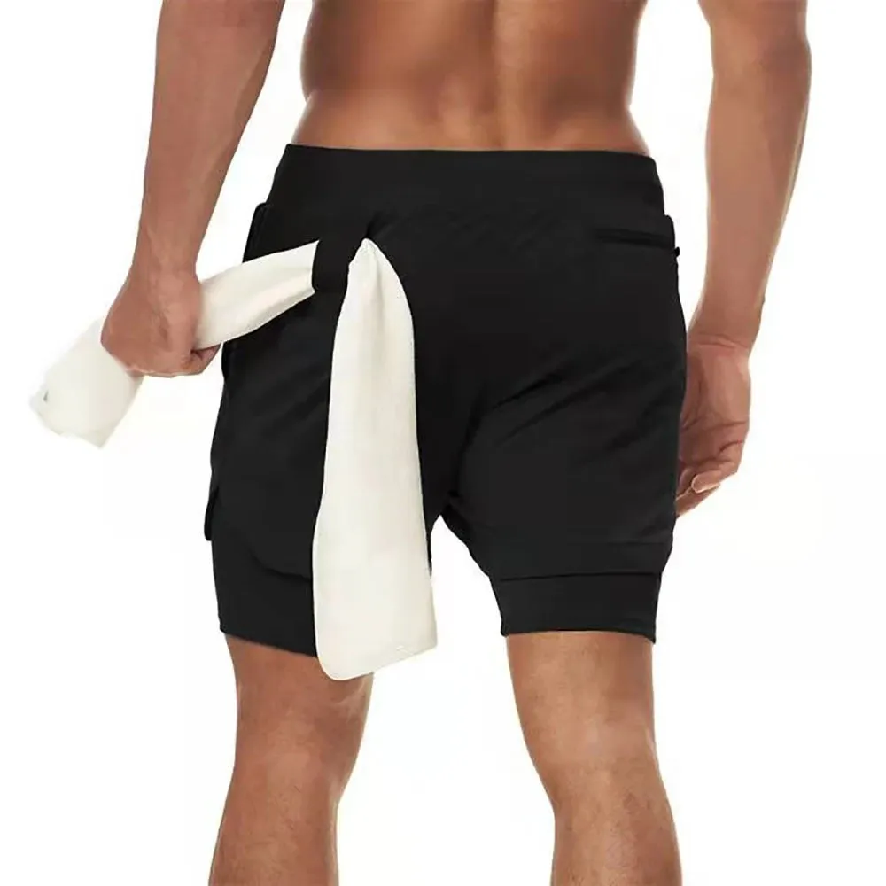 Men's 2-In-1 Quick Dry Gym Shorts Fitness