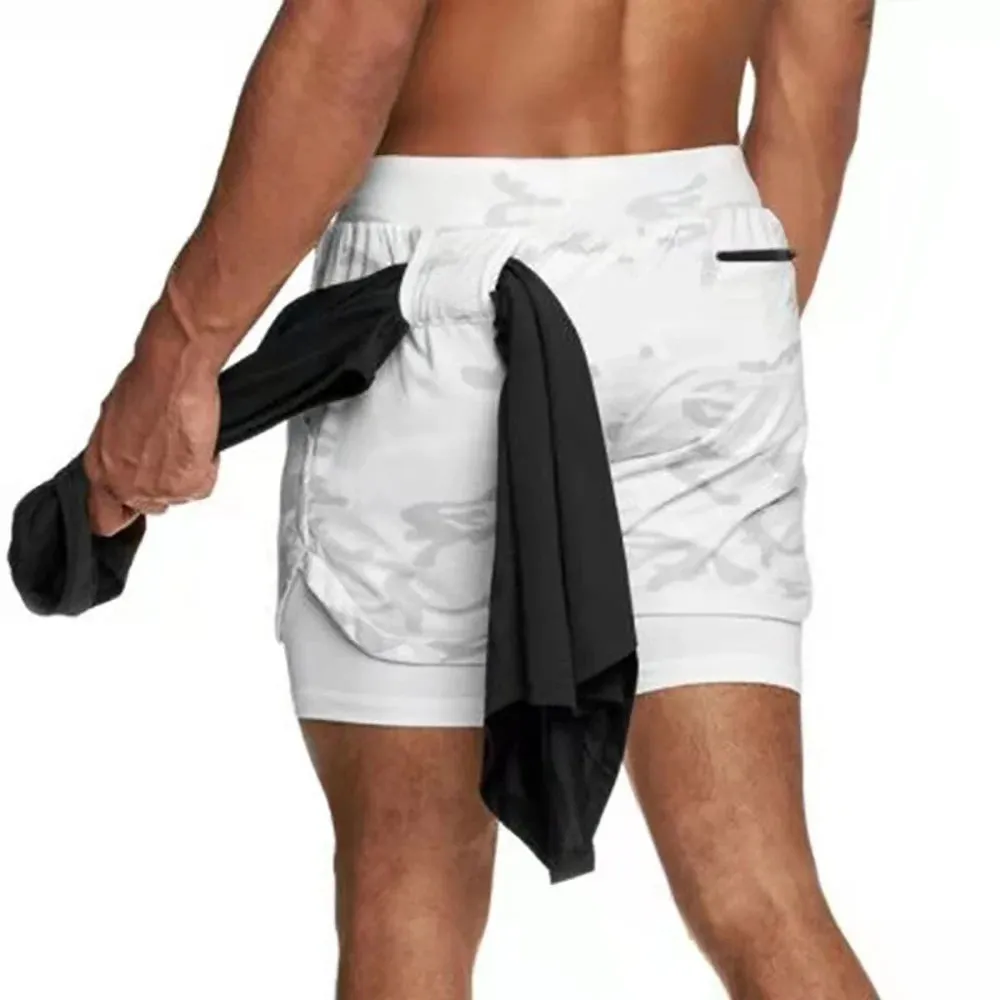 Men's 2-In-1 Quick Dry Gym Shorts Fitness