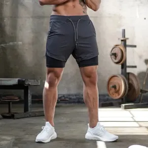 Men's 2-In-1 Quick Dry Gym Shorts Fitness
