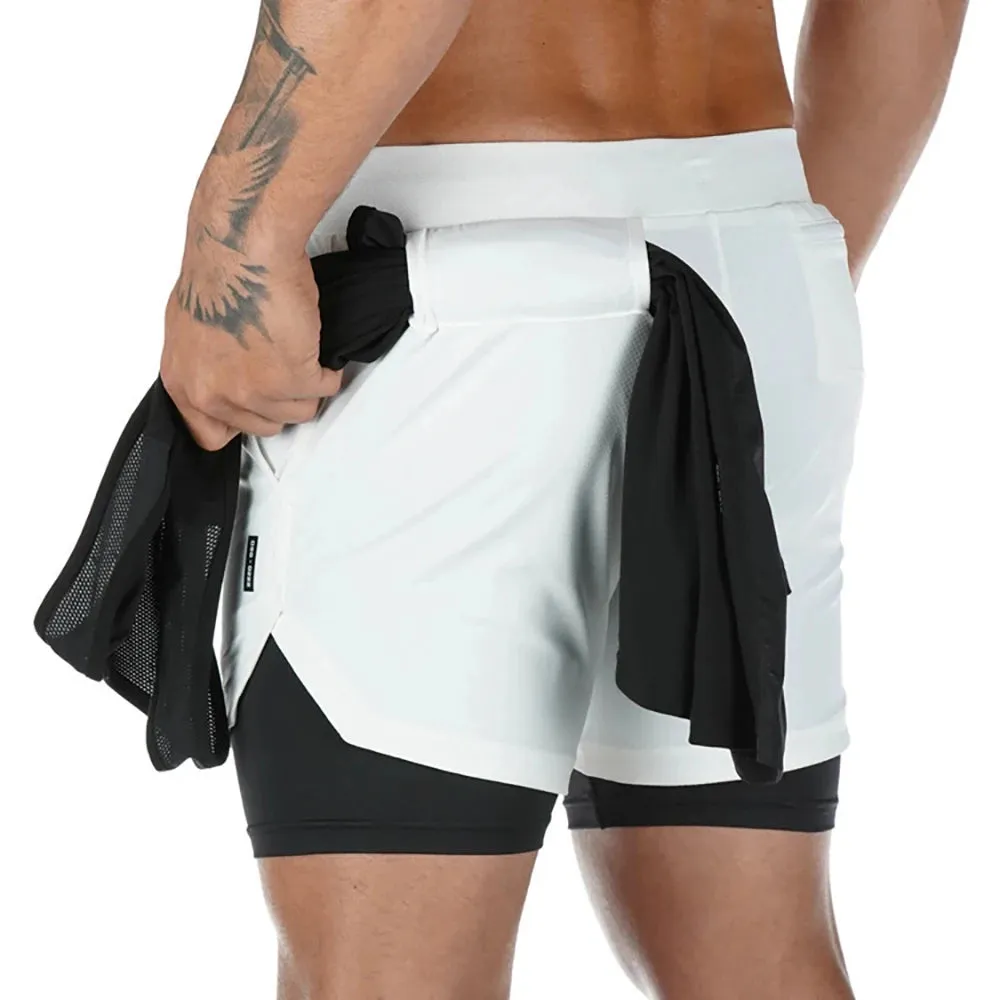 Men's 2-In-1 Quick Dry Gym Shorts Fitness