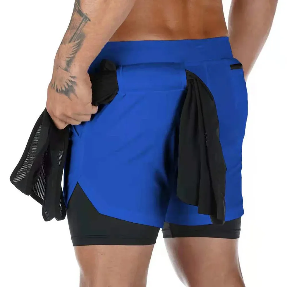 Men's 2-In-1 Quick Dry Gym Shorts Fitness