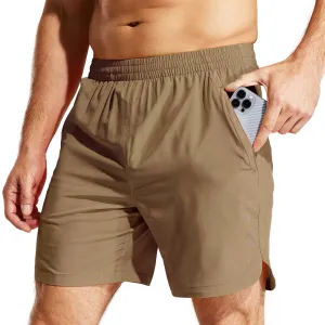 Men's 7 Inch Running Shorts Quick Dry with Zipper Pockets
