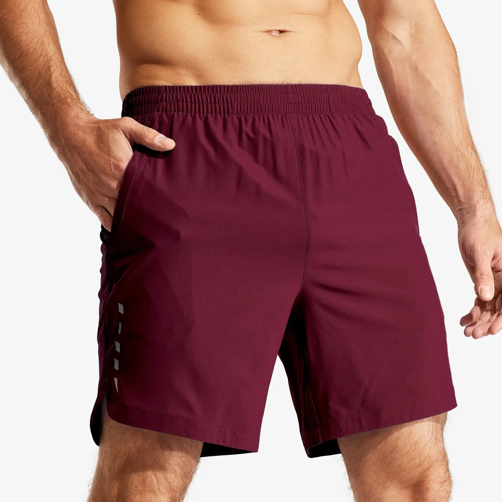 Men's 7 Inch Running Shorts Quick Dry with Zipper Pockets