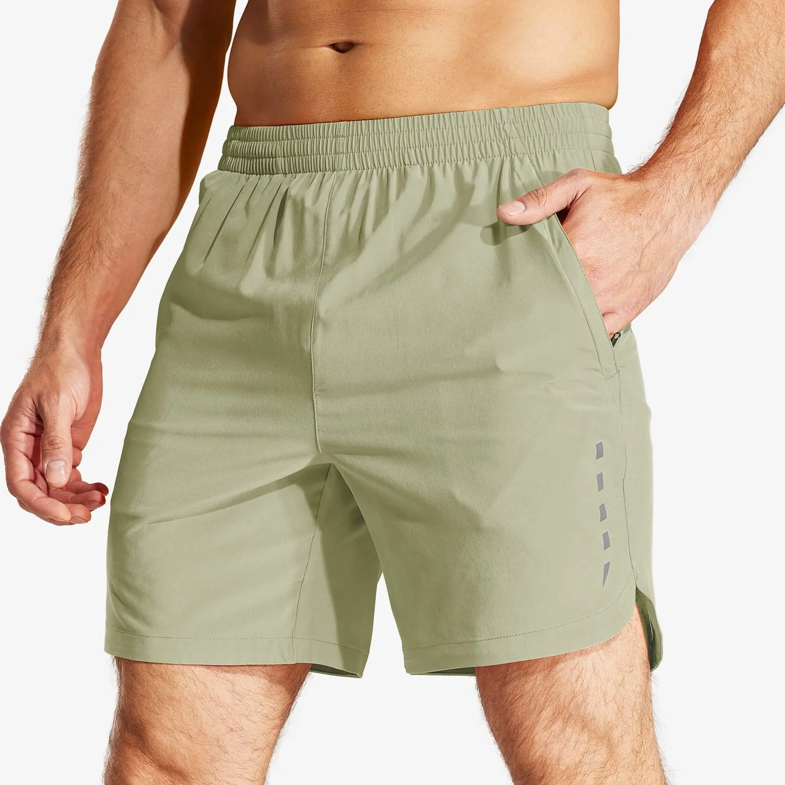 Men's 7 Inch Running Shorts Quick Dry with Zipper Pockets
