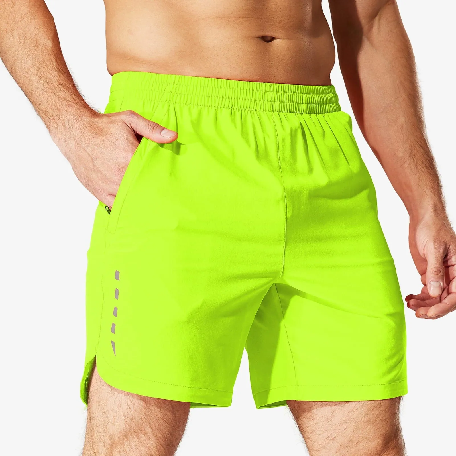 Men's 7 Inch Running Shorts Quick Dry with Zipper Pockets