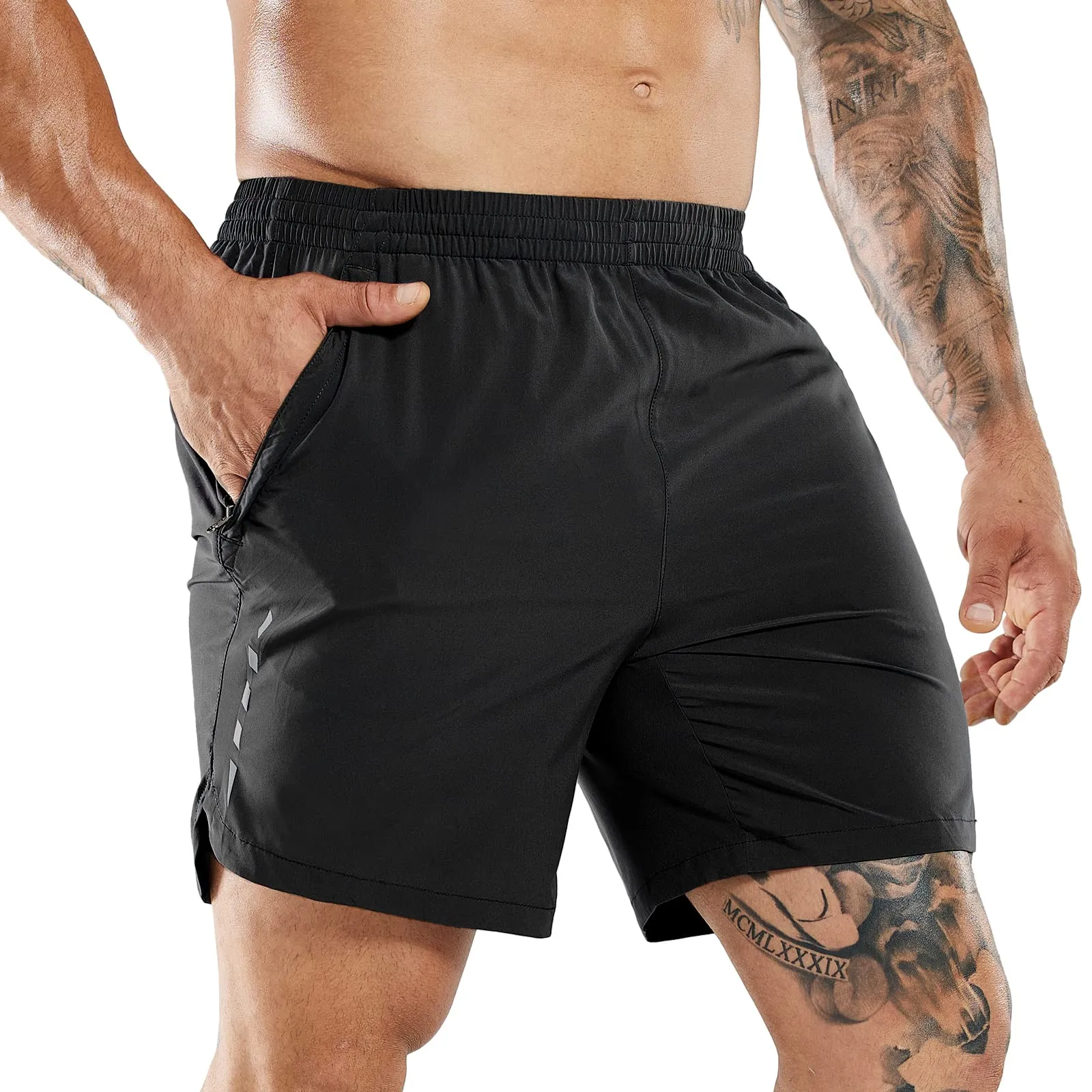 Men's 7 Inch Running Shorts Quick Dry with Zipper Pockets